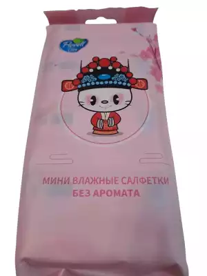 Влажные салфетки мини розовые без аромата 64 шт